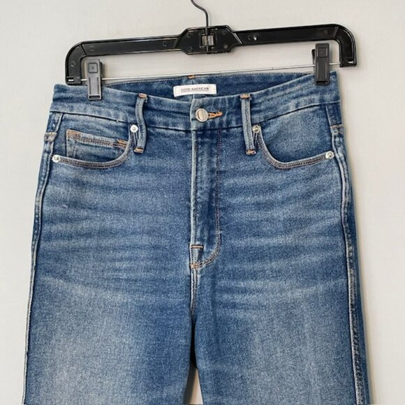 Good American Good Curve High Rise Straight Leg Stretch Denim Jeans Size 26 - Picture 6 of 9